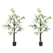 HOMCOM Artificial Plants Honeysuckle Flower in Pot Fake Plants with Curved Boots for Indoor Outdoor 15x15x150cm Set of 2 White - 1