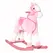 HOMCOM Baby Rocking Horse Plush Ride on Animals Rocker with Sound Handle Grip for Kids 3-6 Years - Pink - 1