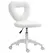 HOMCOM Armless Heart Computer Desk Chair, Teddy Fleece Swivel Office Chair, Makeup Vanity Chair with Height Adjustable, Wheels, for Home Study Bedroom, White - 1