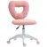 HOMCOM Armless Heart Computer Desk Chair, Teddy Fleece Swivel Office Chair, Makeup Vanity Chair with Height Adjustable, Wheels, for Home Study Bedroom, Pink - 1