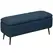HOMCOM 92 x 31cm Linen-Look Storage Ottoman - Dark Blue - 1