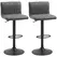 HOMCOM Adjustable Barstools Set of 2, Swivel Counter Bar Chairs, Bar Stools with Footrest, PU Leather, Gas Lift, Grey - 1