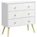 HOMCOM Chest of Drawers, 3-Drawer Storage Organiser Unit with Wood Legs for Bedroom, Living Room, White - 1