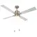 HOMCOM Ceiling Fan with LED Light, Flush Mount Ceiling Fan Lights with Reversible Blades, Pull-chain, Silver and Natural Tone - 1