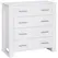 HOMCOM Chest Of 4 Drawers Storage Cabinet Bedroom Clothes w/Metal Handles Base Freestanding Unit Furnishing Living Room White - 1