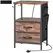 HOMCOM Bedside Table with Charging Station - Rustic Brown - 1