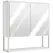 HOMCOM Bathroom Mirror Cabinet with Soft-Close Doors and Adjustable Shelf - White - 1
