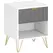 HOMCOM Bedside Table Modern Bedside Cabinet with Drawer and Open Compartment, 45 x 40 x 55, White - 1