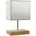 HOMCOM Bedside Lamp with USB A+C Charging Ports and 3 Phone Stands, Modern Table Lamp with Solid Wood Base and Fabric Shade for Bedroom Living Room Office, E27 Socket, Bulb Not Included, White - 1