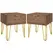 HOMCOM Bedside Table Set of 2 with Drawer, Wooden Nightstand, Modern Sofa Side Table with Gold Tone Metal Legs for Bedroom - 1