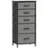 HOMCOM Chest of Five Fabric Drawers - Charcoal Grey - 1