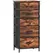 HOMCOM Chest of Five Fabric Drawers - Rustic Brown - 1