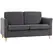 HOMCOM Compact Loveseat Sofa, Modern 2 Seater Sofa for Living Room with Wood Legs and Armrests, Dark Grey - 1