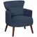 HOMCOM Corduroy Retro Accent Chair - Blue - 1