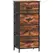 HOMCOM Chest of Four Fabric Drawers - Rustic Brown - 1