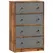 HOMCOM Chest of Drawers, Dresser with 4 Fabric Drawers - Grey and Rustic Brown - 1