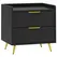 HOMCOM Elegant Two-Drawer Bedside Table - Black - 1