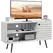 HOMCOM Duo Storage TV Unit, with Striped Door - White - 1