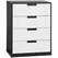 HOMCOM Drawer Chest, 4-Drawer Storage Cabinet Organiser for Bedroom, Living Room, 60cmx40cmx80cm, White and Black - 1