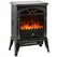 HOMCOM Electric Fireplace Stove Heater with 3D Flame Effect, 2000W/1000W, Freestanding Portable Fireplace with Adjustable Thermostat, 2 Heat Settings for Living Room, Black - 1