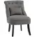 HOMCOM Fabric Single Sofa Dining Chair Tub Chair Upholstered W/ Pillow Solid Wood Leg Home Living Room Furniture Charcoal Grey - 1
