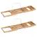 HOMCOM Extendable Bamboo Bathtub Shelf Rack Bath Caddy Tray Bathroom Storage, Set of 2 - 1