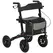 HOMCOM Folding Rollator Walker with Padded Seat, Backrest, Lightweight Walking Frame with Storage Bag, Dual Brakes, All-terrain Wheels, Adjustable Handle Height, 4 Wheeled Walker for Seniors, Black - 1