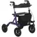 HOMCOM Folding Adjustable Rollator with Dual Brakes & 6 Adjustable Handle Heights for Seniors Purple - 1