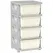 HOMCOM Four-Tier Kids Storage Boxes, with Four Drawers - White - 1