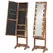 HOMCOM Freestanding Mirrored Jewellery Storage Cabinet - Wood-Effect - 1