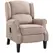 HOMCOM Heated Massage Reclining Armchair Thick Sponge Padded Linen Upholstery Metal Wood Frame Home Luxury Relaxation Beige - 1