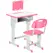 HOMCOM Kids Adjustable Desk and Chair Set, Book Stand, Pen Slot - Pink - 1