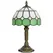 HOMCOM Handmade Art Deco Glass Table Lamp - White/Green - 1