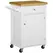 HOMCOM Kitchen Cart Storage Trolley Wooden Cabinet with Drawer Cupboard Towel Rail White - 1