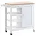 HOMCOM Kitchen Trolley, Kitchen Island on Wheels with Embossed Door Panel, Utility Kitchen Cart with 3 Storage Shelves, White - 1