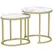 HOMCOM Marble-Effect Nest of Tables - Gold Tone/White - 1