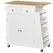 HOMCOM Kitchen Island on Wheels, Mobile Storage Trolley, Rolling Kitchen Cart with Rubber Wood Top, 2-Door Cabinets, 2 Drawers, Adjustable Shelf, 3-Tier Spice Rack, Drawers - 1