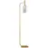 HOMCOM LED Floor Lamp for Living Room with Glass Lampshade, Modern Standing Lamp with Foot Switch, Adjustable Brightness, 2700K for Bedroom, Gold Tone - 1