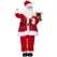 HOMCOM Life Size Santa Claus Christmas Decoration, Voice-Activated with Twinkling LED Lights, Red - 1
