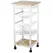 HOMCOM Mobile Rolling Kitchen Island Trolley for Home w/ Metal Baskets Trays Shelves Wheels Compact Stylish Storage White - 1