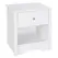 HOMCOM Modern Bedside Table, Nightstand with Drawer Shelf, End Table for Living room, Bedroom White - 1