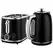 HOMCOM Polished Retro 40-100°C Kettle and Toaster Set - Black - 1
