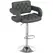 HOMCOM PU Leather Upholstered Swivel Bar Stool, Height Adjustable with Back, Armrest, Footrest, Grey - 1