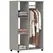 HOMCOM Open Wardrobe on Wheels, Bedroom Wardrobe with Clothes Hanging Rail, 3 Storage Shelves, Mobile Garment Rack for Cloakroom, Hallway, Grey - 1