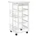HOMCOM Rolling Kitchen Cart, Utility Storage Cart with 4 Basket Drawers & Side Racks, Wheels for Dining Room, White - 1