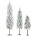 HOMCOM Set of 3 Pencil Flocked Christmas Tree, 3ft 4ft 5ft - 1