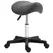 HOMCOM Saddle Stool, PU Leather Adjustable Rolling Salon Chair with Steel Frame for Massage, Spa, Beauty and Tattoo, Grey - 1