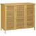 HOMCOM Rustic Shoe Cabinet, 3 Door Shoe Storage Cabinet with 8 Shelves, Natural Wood Finish - 1
