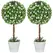 HOMCOM Set of 2 Decorative Artificial Plants, Ball Topiary Tree with Rose Flower in Pot, Fake Plants for Home Indoor Outdoor Decor, 60cm, White - 1