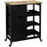 HOMCOM Rolling Kitchen Island Cart, Bar Serving Cart, Compact Trolley on Wheels with Wood Top, Shelves & Drawers for Home Dining Area, Black - 1